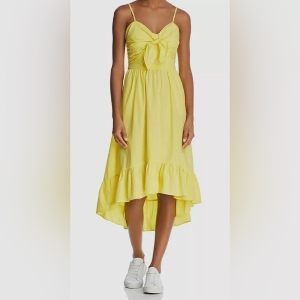 Joie Clorinda Cut Out Hi Low ruffle poplin dress Womens size 12 Large $288 EUC